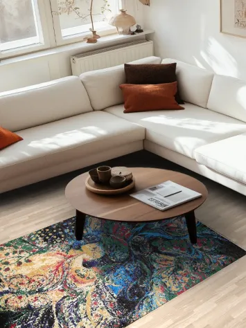 Artistic Modern Abstract Oriental Area Rug 4x6