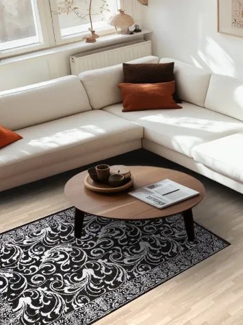 Vegetable Dye Floral Abstract Oriental Area Rug 4x6