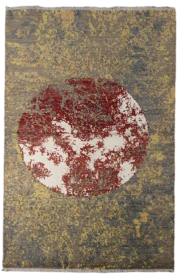 Artistic Modern Abstract Oriental Area Rug 4x6