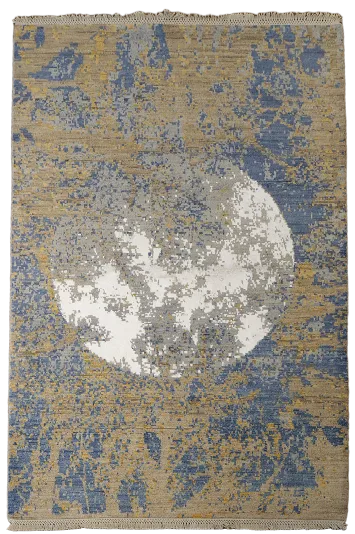 Vegetable Dye Contemporary Abstract Oriental Area Rug 4x6
