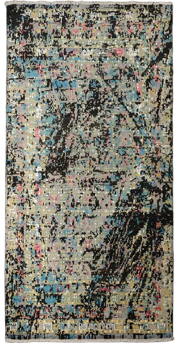 Vegetable Dye Contemporary Abstract Oriental Area Rug 4x6