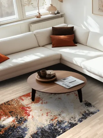 Vegetable Dye Contemporary Abstract Oriental Area Rug 4x6