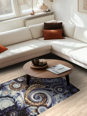 Vegetable Dye Contemporary Abstract Oriental Area Rug 4x6