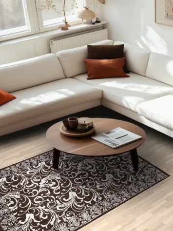 Vegetable Dye Floral Abstract Oriental Area Rug 4x6