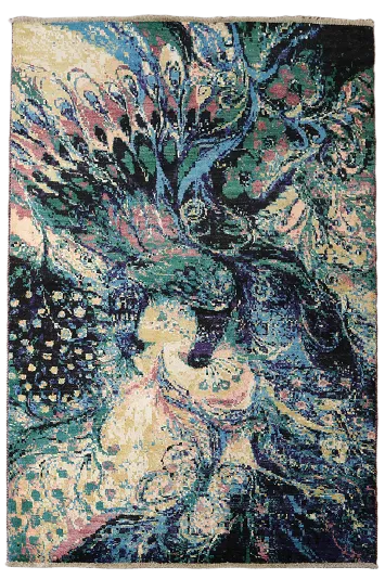 Vegetable Dye Contemporary Abstract Oriental Area Rug 4x6