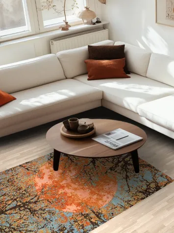 Vegetable Dye Contemporary Abstract Oriental Area Rug 4x6