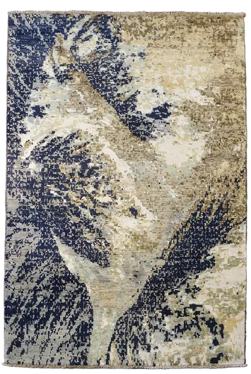 Artistic Modern Abstract Oriental Area Rug 4x6