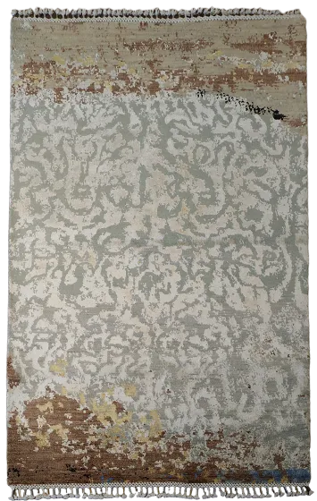 Vegetable Dye Contemporary Abstract Oriental Area Rug 4x6