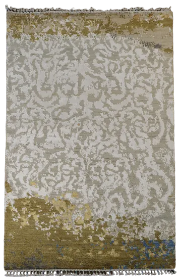 Contemporary Rug in Soft Neutrals and Elegant Abstract Design 4'x6'
