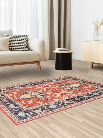 Geometric Kazak Oriental Area Rug 4x6