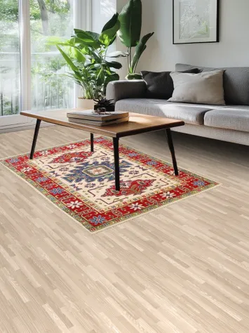 Geometric Kazak Oriental Area Rug 4x6