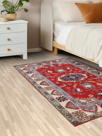 Geometric Kazak Oriental Area Rug 3x5