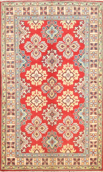 Geometric Kazak Oriental Area Rug 3x5