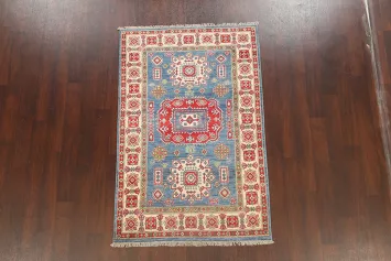 Geometric Kazak Oriental Area Rug 4x6