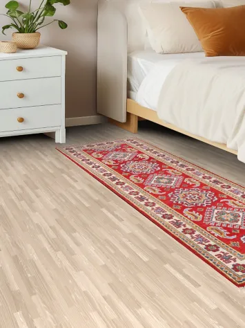 Geometric Red Kazak Oriental Runner Rug 2x5