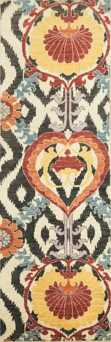 All-Over Art & Craft Oriental Runner Rug 3x8