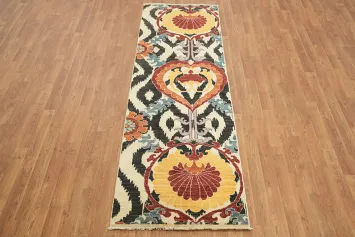All-Over Art & Craft Oriental Runner Rug 3x8