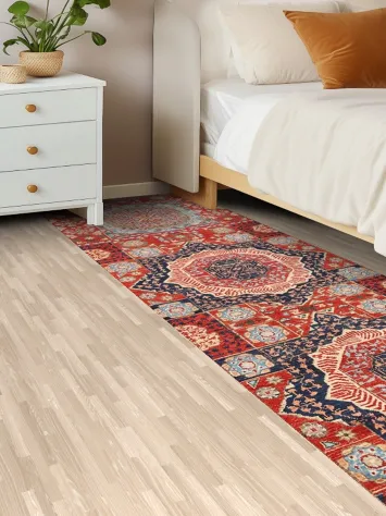 Geometric Mamluk Oriental Runner Rug 3x9