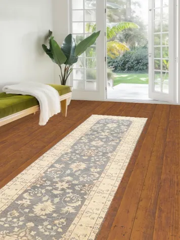 Vegetable Dye Floral Ziegler Oriental Runner Rug 3x10