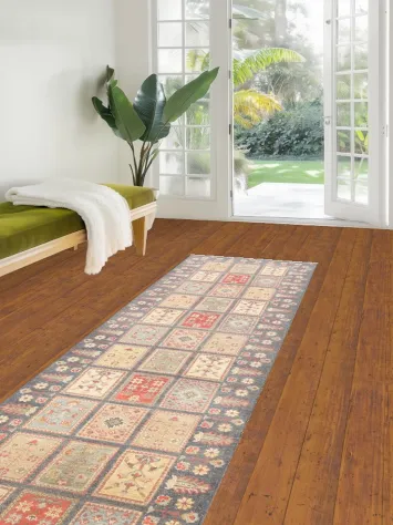 Garden Design Kazak Oriental Runner Rug 3x10