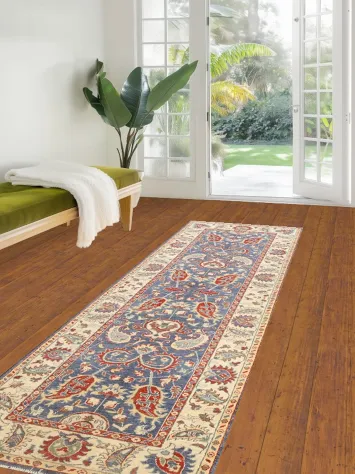 Floral Paisley Kazak Oriental Runner Rug 3x10