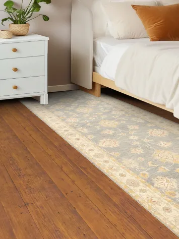 Vegetable Dye Floral Ziegler Oriental Runner Rug 3x9