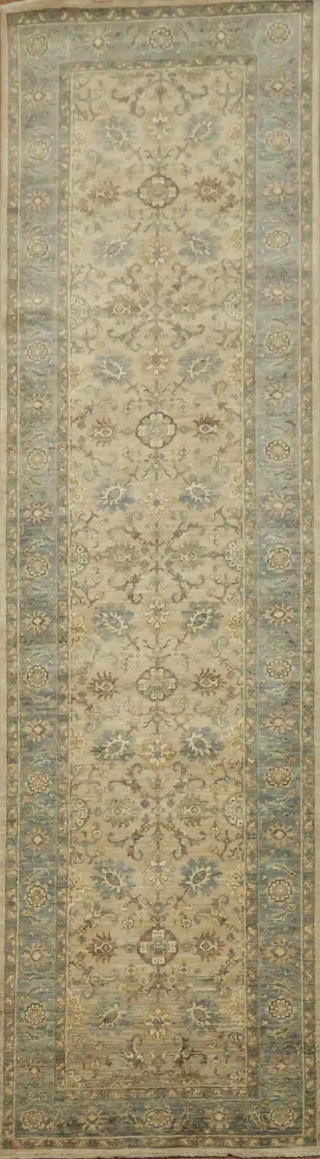 Vegetable Dye Floral Ziegler Oriental Runner Rug 3x11