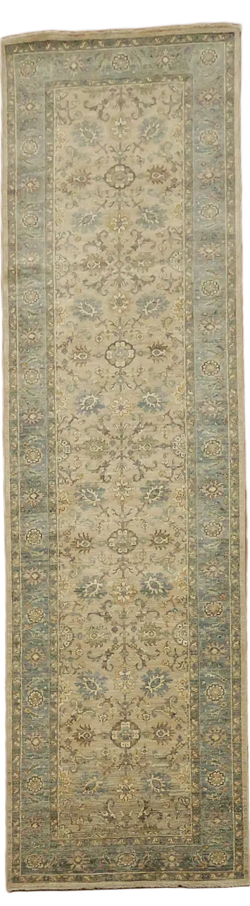 Vegetable Dye Floral Ziegler Oriental Runner Rug 3x11