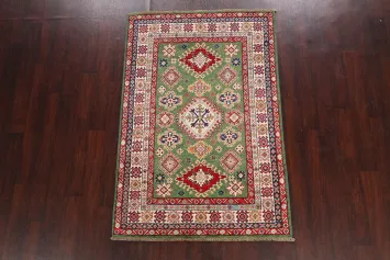 Geometric Kazak Oriental Area Rug 4x7