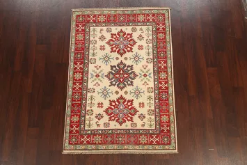 Geometric Kazak Oriental Area Rug 4x6