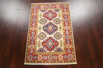 Geometric Kazak Oriental Area Rug 3x4