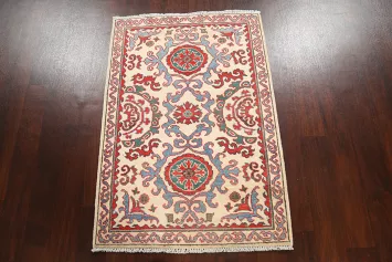 Geometric Kazak Oriental Area Rug 3x4
