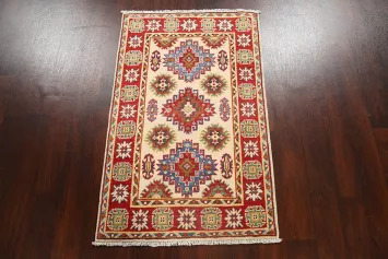 Geometric Kazak Oriental Area Rug 3x4