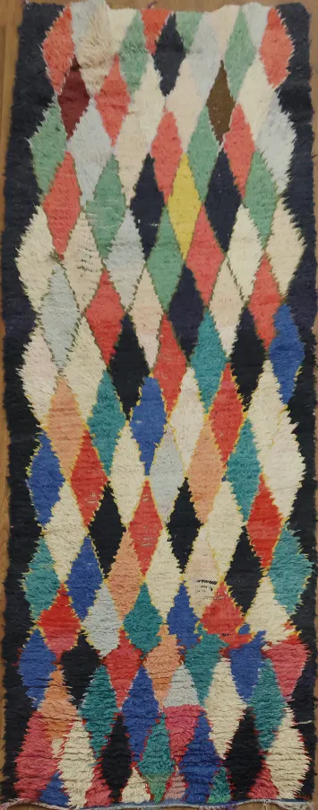 Tribal Moroccan Oriental Runner Rug 2x6