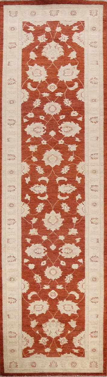 Vegetable Dye Floral Peshawar Chobi Oriental Runner Rug 3x12