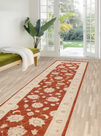 Vegetable Dye Floral Peshawar Chobi Oriental Runner Rug 3x12