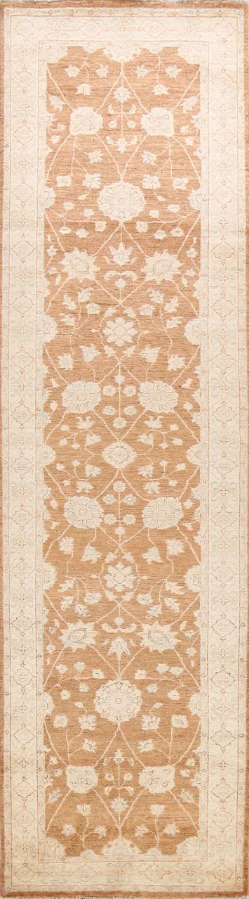 Vegetable Dye Floral Peshawar Chobi Oriental Runner Rug 3x13