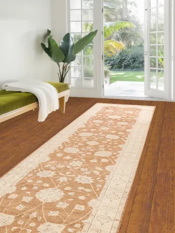 Vegetable Dye Floral Peshawar Chobi Oriental Runner Rug 3x13