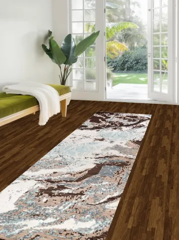 Vegetable Dye Modern Abstract Oriental Runner Rug 3x10