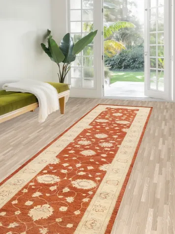 Vegetable Dye Floral Peshawar Chobi Oriental Runner Rug 3x12