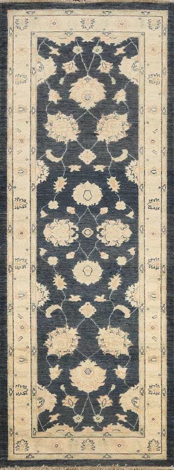 Vegetable Dye Peshawar Chobi Oriental Runner Rug 3x8
