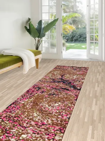 Artistic Contemporary Abstract Oriental Runner Rug 3x10