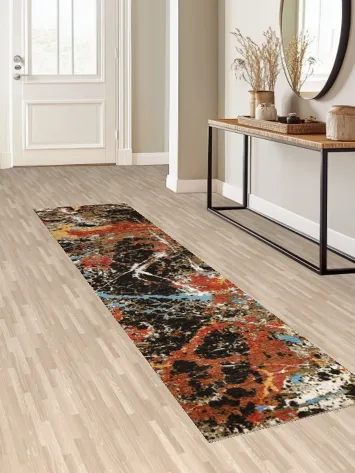 Artistic Modern Abstract Oriental Runner Rug 3x10