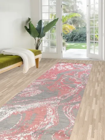 Vegetable Dye Modern Abstract Oriental Runner Rug 3x12