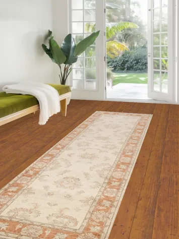 Vegetable Dye Floral Peshawar Chobi Oriental Runner Rug 3x10