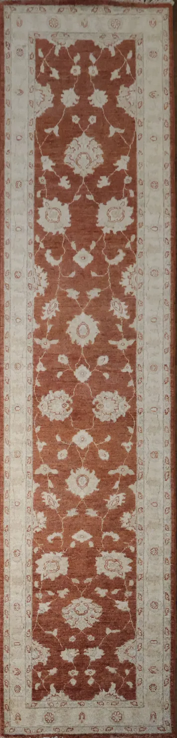 Luxury Vintage Style Runner in Warm Rust and Cream Hues 3x11 ft