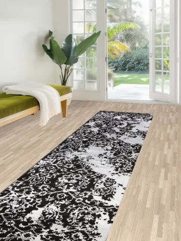 Vegetable Dye Art & Craft Oriental Runner Rug 3x11