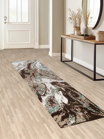 Vegetable Dye Modern Abstract Oriental Runner Rug 3x10