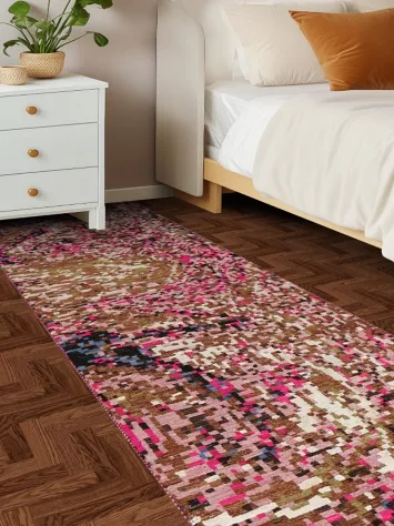 Artistic Modern Abstract Oriental Runner Rug 3x10