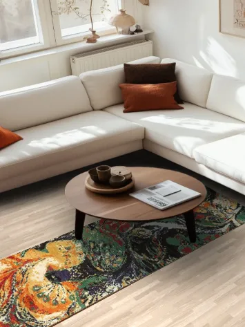 Artistic Modern Abstract Oriental Runner Rug 3x10